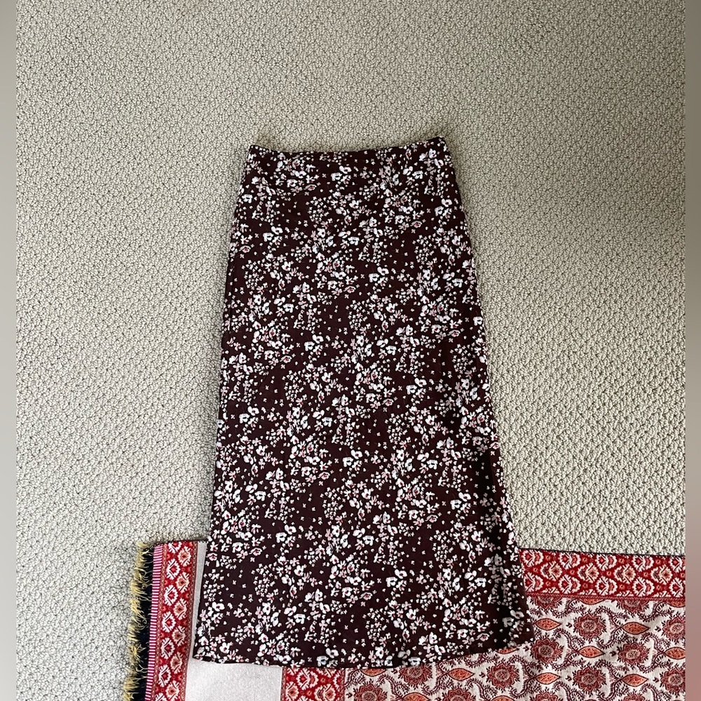 Princess Polly Katrina Brown Floral Midi Skirt